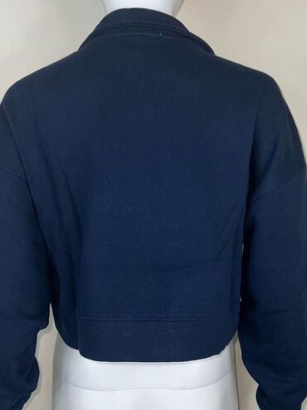 WeWoreWhat Navy Cropped Half-Zip Pullover - Picture 5 of 10
